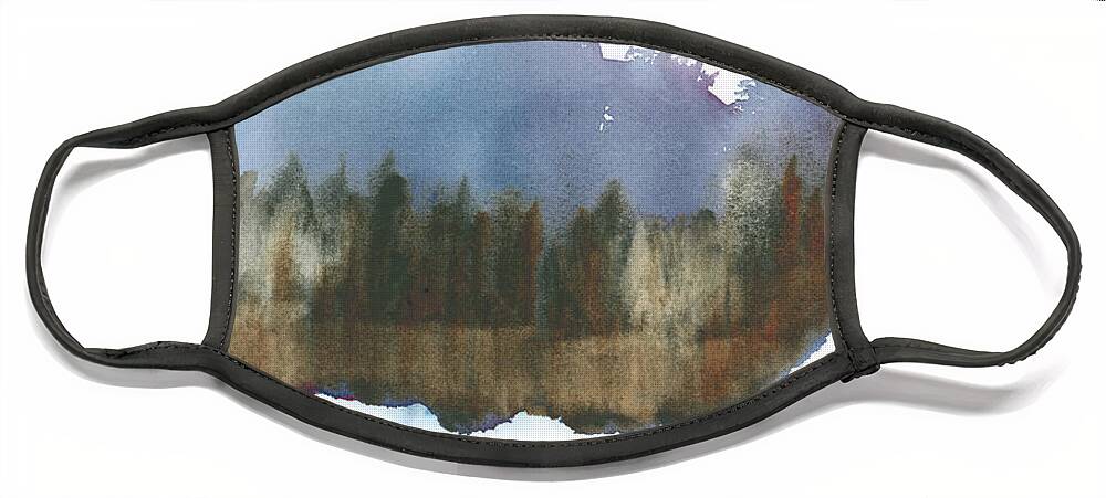 Landscape Abstract 9 Face Mask featuring the painting Landscape Abstract 9 by Frank Bright