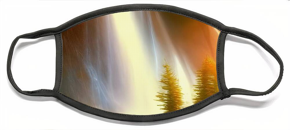Digital Face Mask featuring the digital art Large Waterfall by Beverly Read