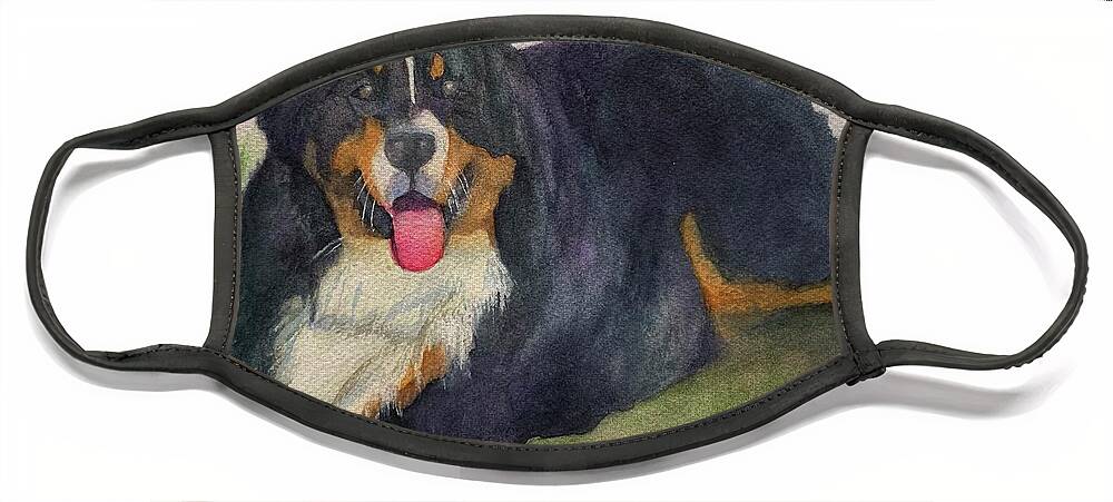 Dog Face Mask featuring the painting Larkin by Sue Carmony