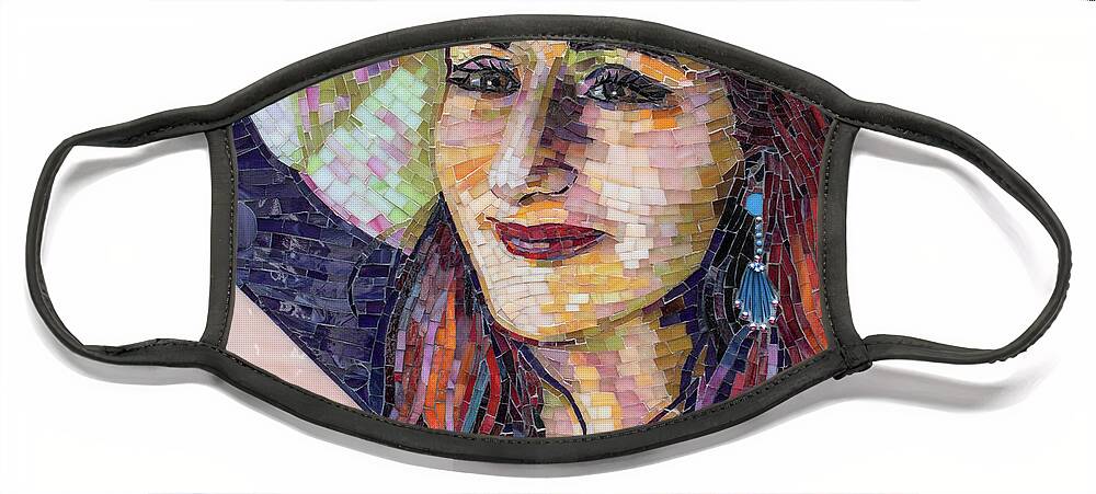 Adriana Face Mask featuring the glass art Latta by Adriana Zoon