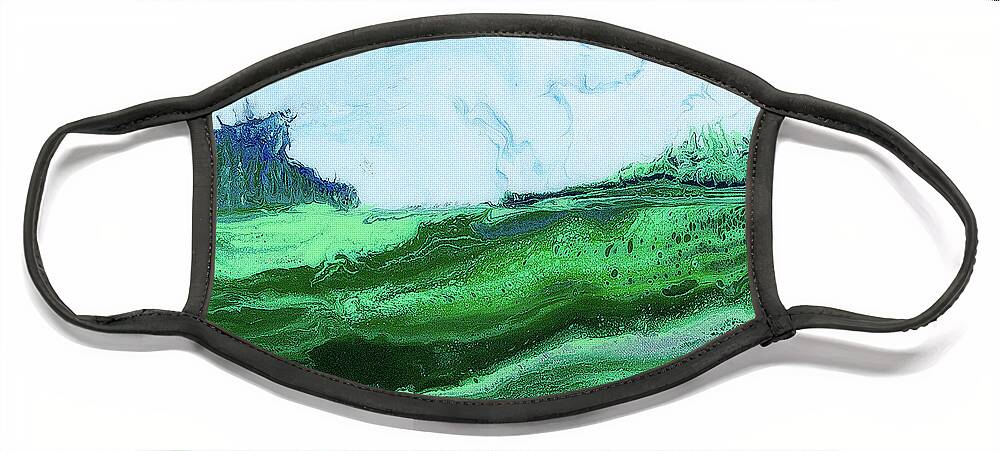 Landscape Face Mask featuring the painting Learning Curve Landscape by Steve Shaw