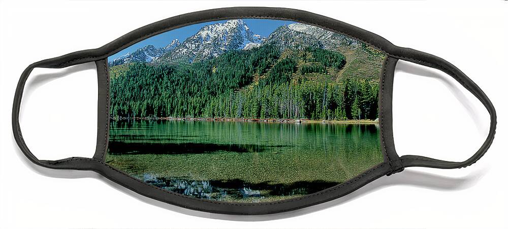 Dave Welling Face Mask featuring the photograph Leigh Lake Grand Tetons National Park Wyoming by Dave Welling