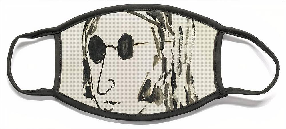 Ricardosart37 Face Mask featuring the painting Lennon 12-10-80 by Ricardo Penalver deceased