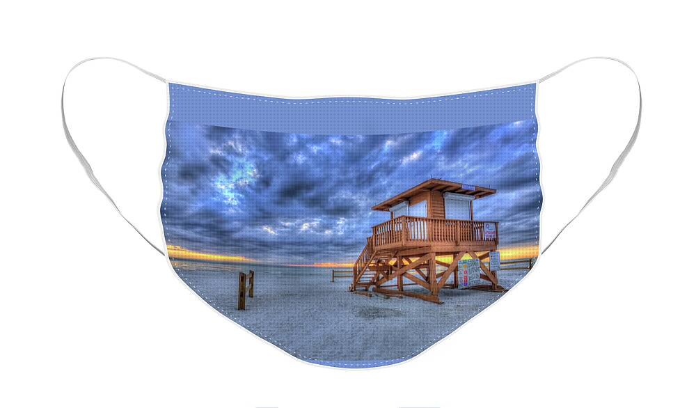 Beach Face Mask featuring the photograph Lifeguard Stand #7 by Carolyn Hutchins