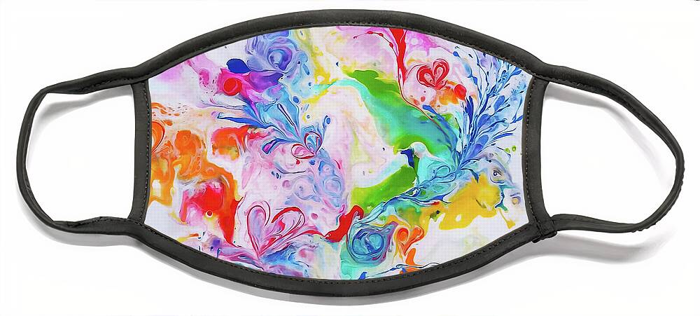 Colorful Face Mask featuring the painting Light Comes In by Deborah Erlandson
