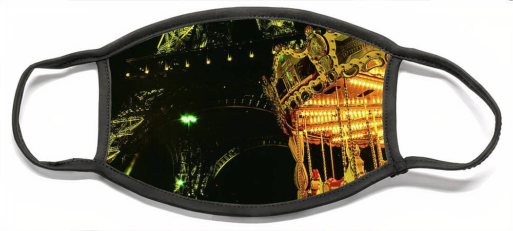 Eiffel Tower Face Mask featuring the photograph Light Of The Carousel - Eiffel Tower, Paris, France by Earth And Spirit