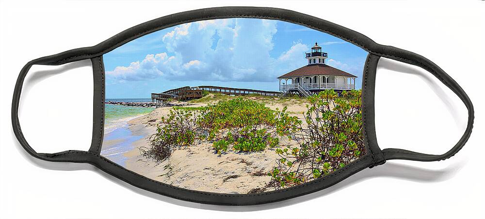 Boca Grande Face Mask featuring the photograph Lighthouse by Alison Belsan Horton