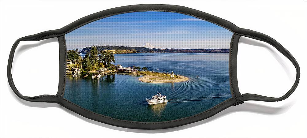 Drone Face Mask featuring the photograph Lighthouse Entry 2 by Clinton Ward