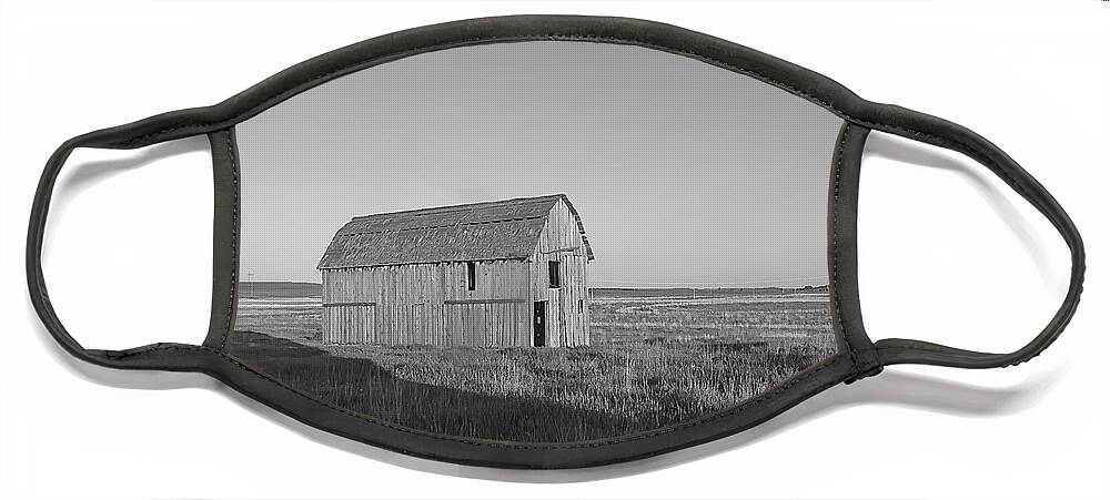 Barn Face Mask featuring the photograph Little Barn on the Wyoming Plains by Cathy Anderson
