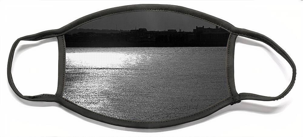 Liverpool Face Mask featuring the photograph LIVERPOOL. River Mersey. Sunlight. by Lachlan Main