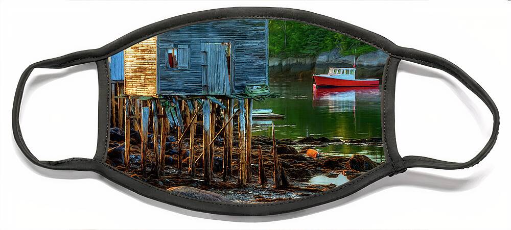 Corea Face Mask featuring the photograph Lobster Shack 8257 Painterly by Greg Hartford
