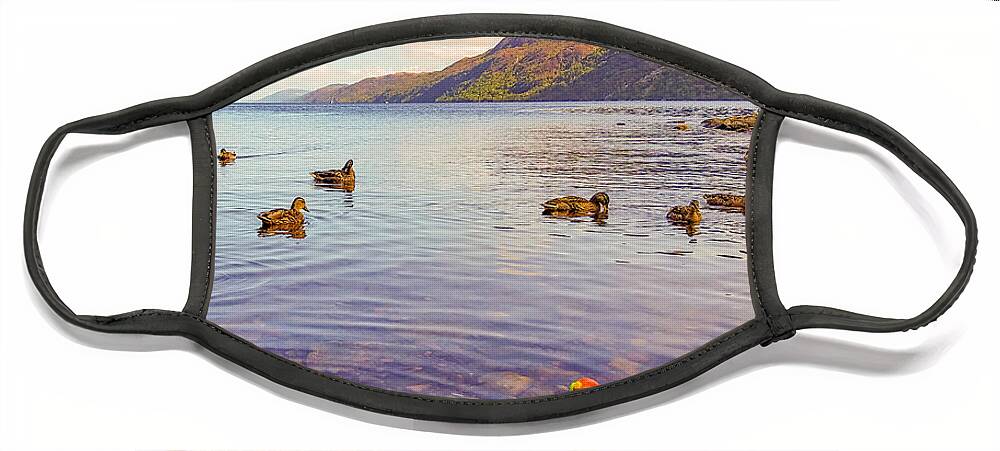 Loch Ness Monster Face Mask featuring the photograph Loch Ness Monster Sighting by Bonny Puckett