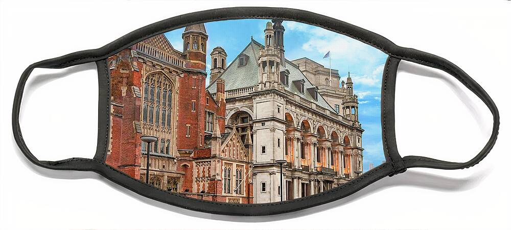 London Face Mask featuring the digital art London upon the Thames River by SnapHappy Photos