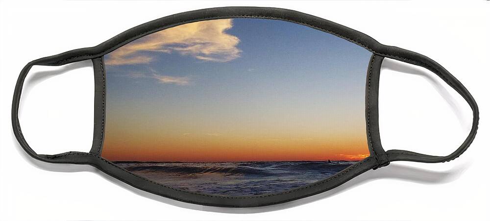 Ocean Face Mask featuring the photograph Lone Surfer by Kimberly Furey