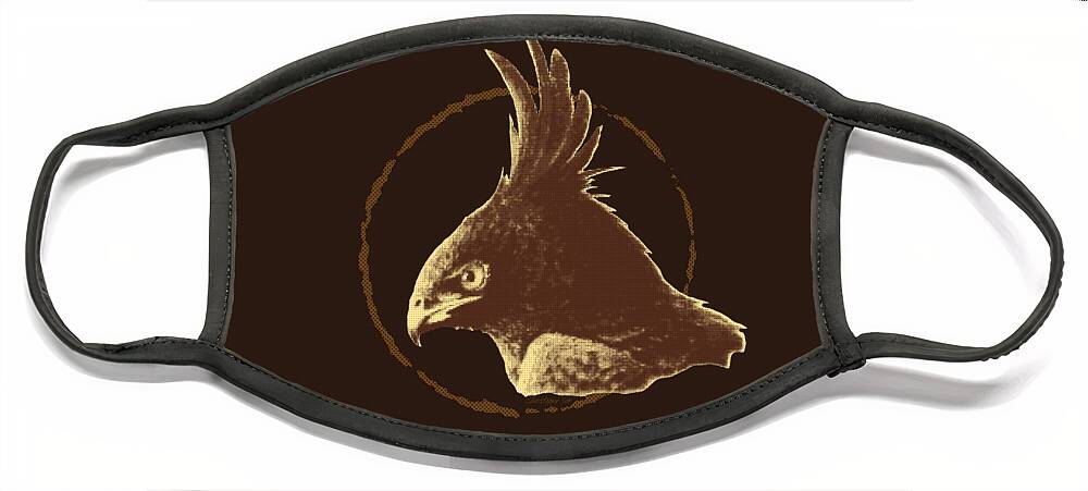 Long-crested Eagle Face Mask featuring the digital art Long-crested Eagle by Christopher Cox
