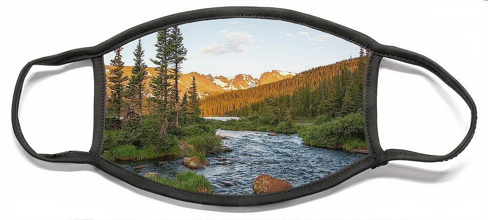 Long Lake Face Mask featuring the photograph Long Lake Sunrise by Aaron Spong