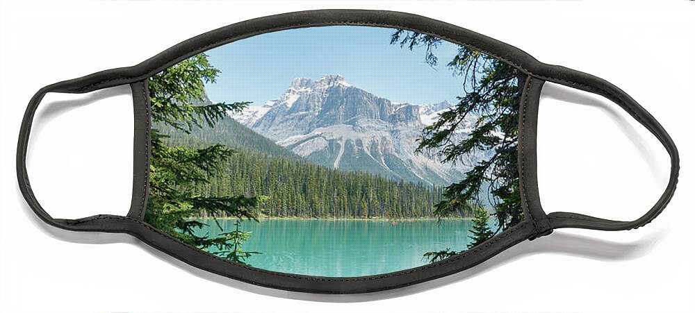 Beauty Face Mask featuring the photograph Looking through trees at Emerald Lake by Rick Deacon