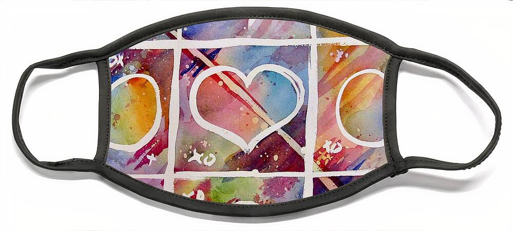 Watercolor Face Mask featuring the painting Love Wins by Liana Yarckin
