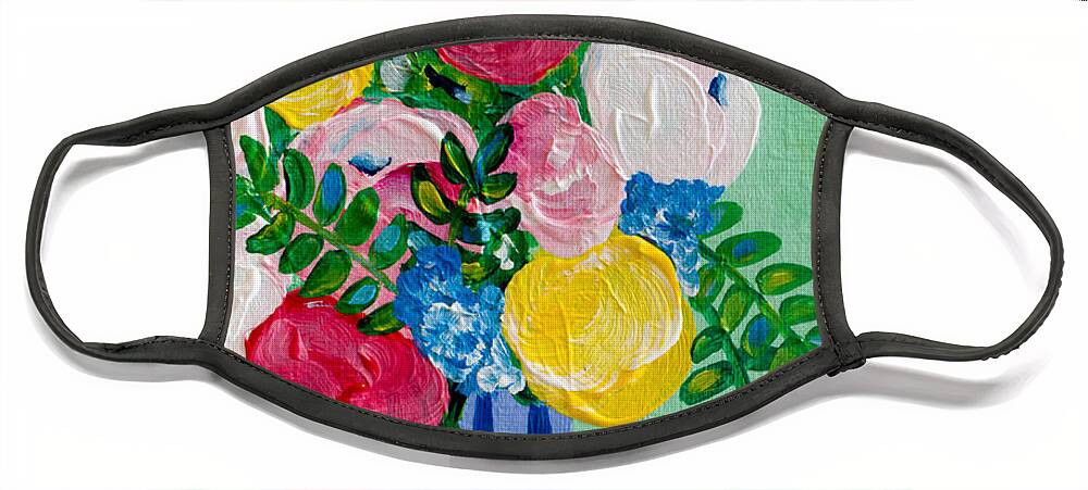 Floral Bouquet Face Mask featuring the painting Lovely by Beth Ann Scott