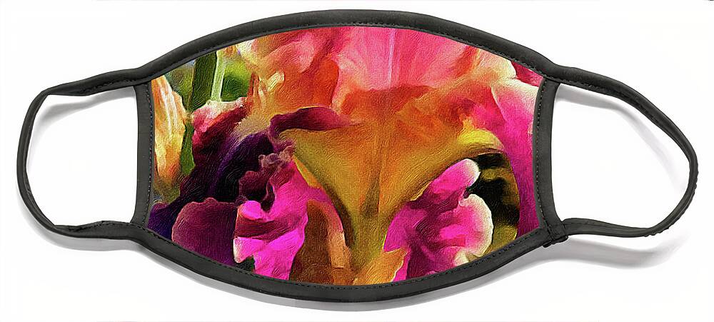 Iris Face Mask featuring the digital art Lovely Iris by Jeanette French