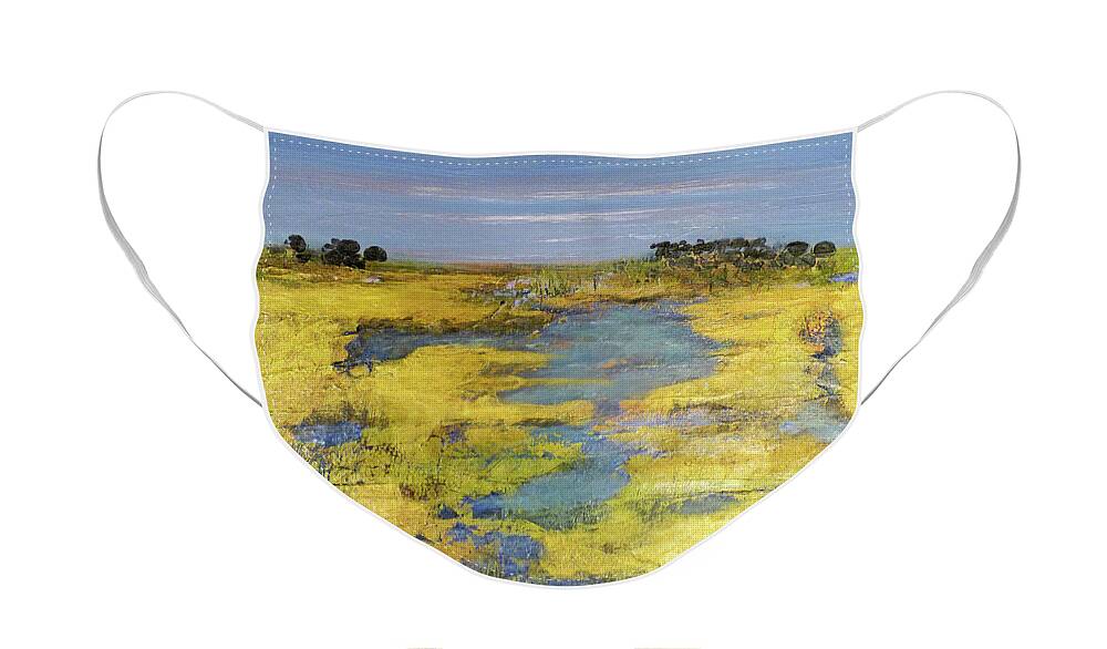 Abstract Face Mask featuring the painting Low Country Glow by Sharon Williams Eng