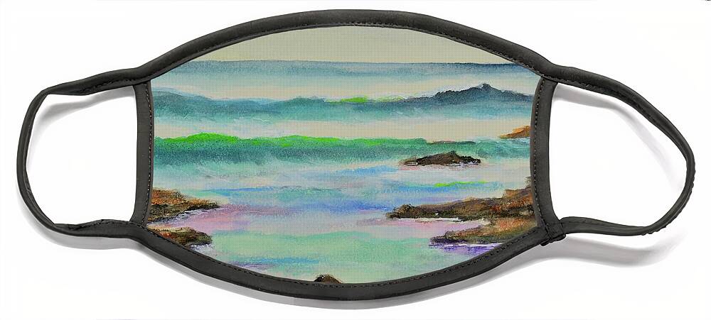 Beach Face Mask featuring the painting Low Tide by Mary Scott