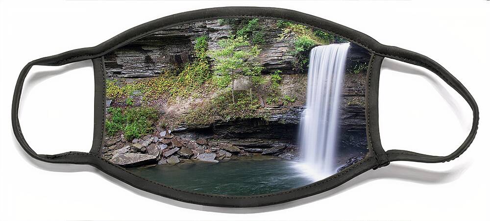 Greeter Falls Face Mask featuring the photograph Lower Greeter Falls 10 by Phil Perkins