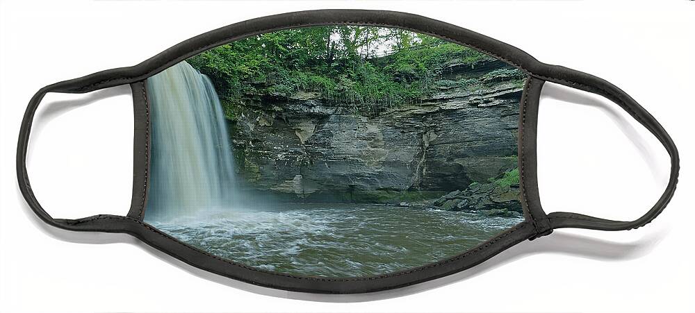 Waterfalls Face Mask featuring the photograph Lower Minneopa Falls by Natural Focal Point Photography
