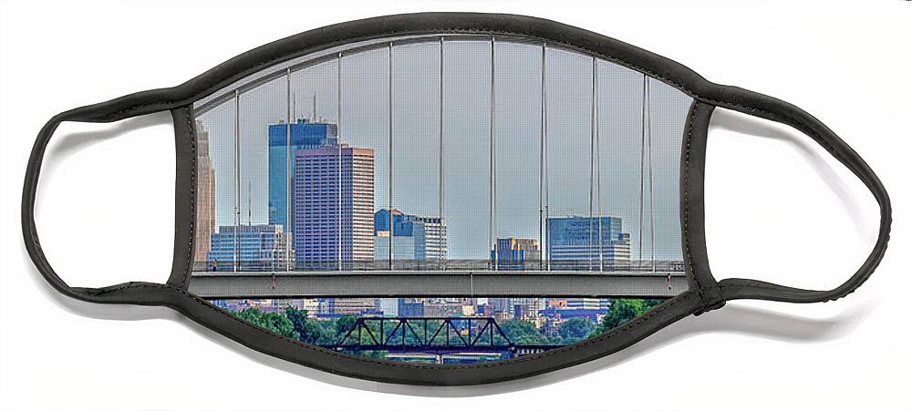 Reflection Face Mask featuring the photograph Lowry Ave Bridge by Paul Freidlund