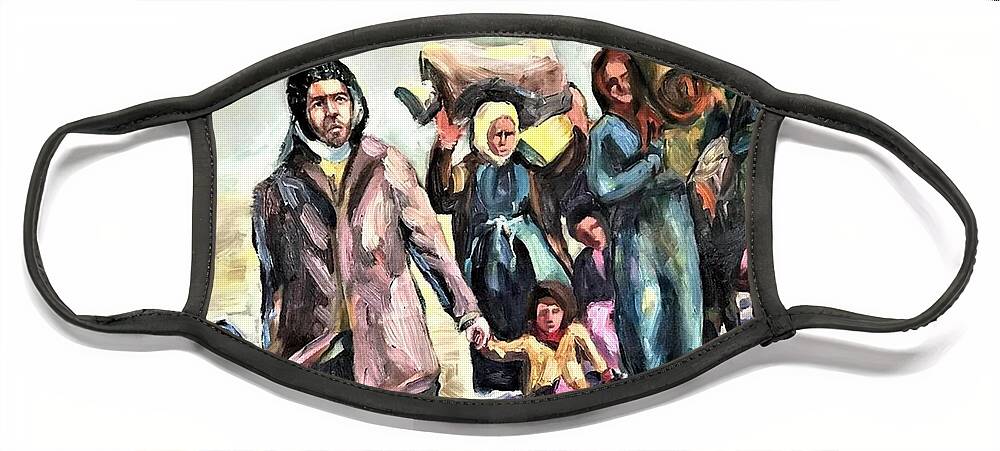 Impressionist Face Mask featuring the painting MA7-Massoud Ahmed by Massoud Ahmed