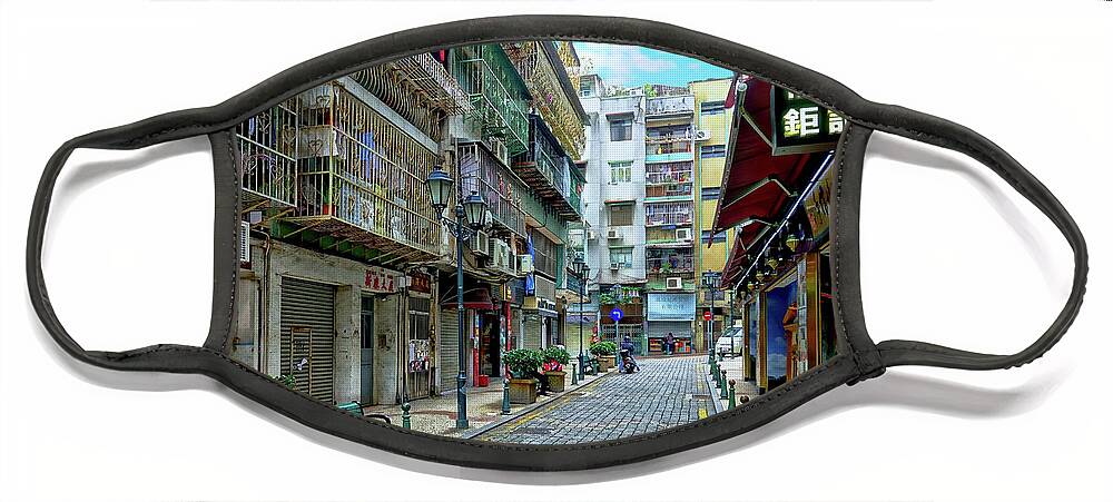 Macau Face Mask featuring the photograph Macau Street by Rick Lawler