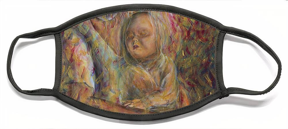Mother Face Mask featuring the painting Madonna and Child by Nik Helbig