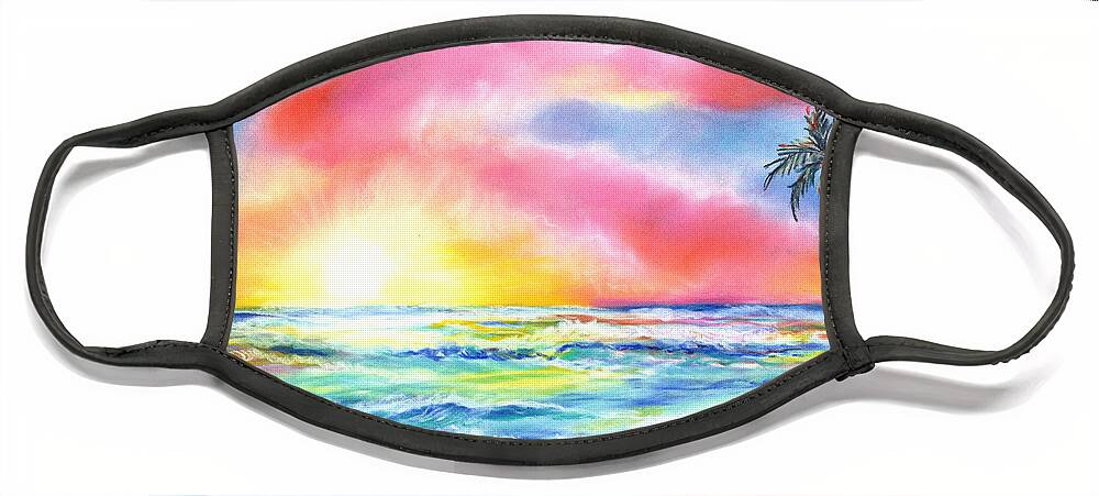 Sunset Face Mask featuring the pastel Magical Kauai Sunset by Marionette Taboniar