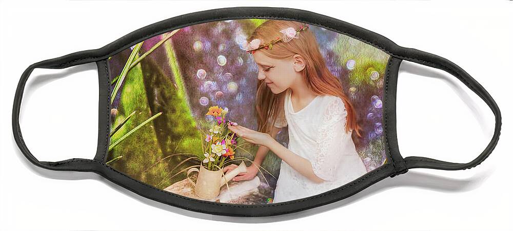 Magical Face Mask featuring the photograph Magical Mushroom Garden by Shara Abel