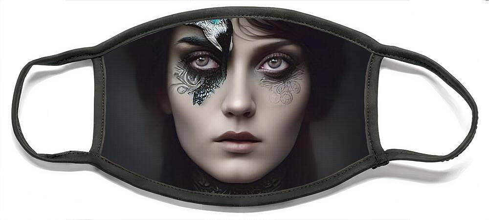 Photography Face Mask featuring the digital art Magpie 5 by Georgina Hannay