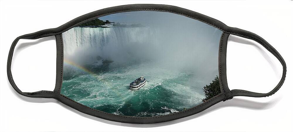 Niagara Falls Face Mask featuring the photograph Maid of the Mist Boat Ride by Mingming Jiang