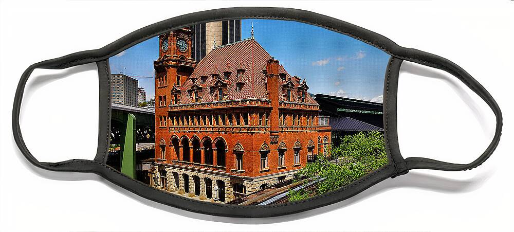  Face Mask featuring the photograph Main Street Station by Stephen Dorton