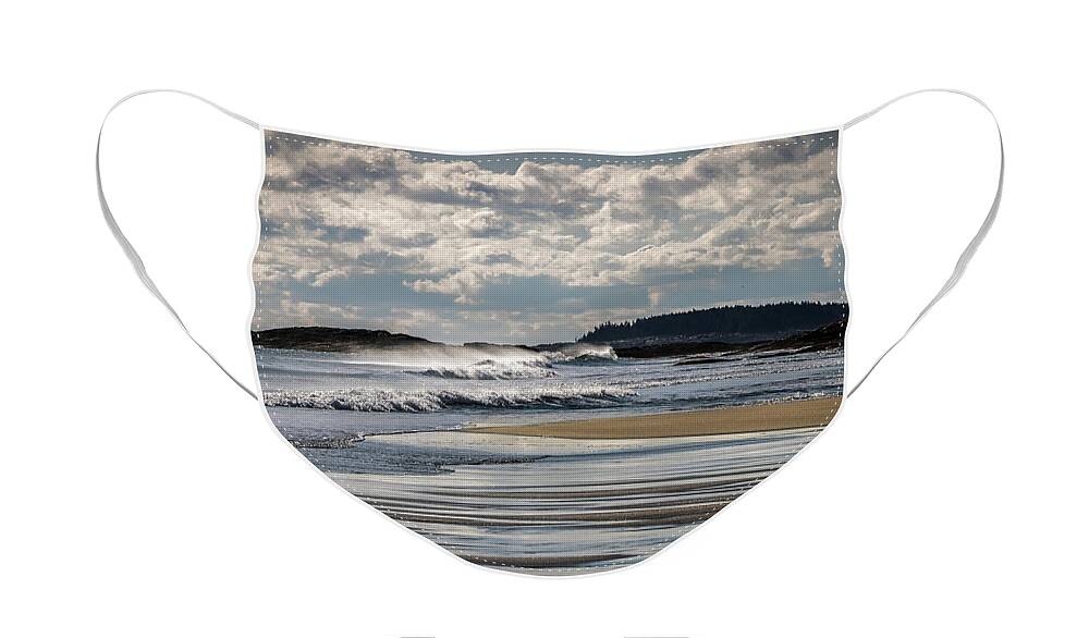 Reid State Park Face Mask featuring the photograph Maine Coast Beach by Elizabeth Dow