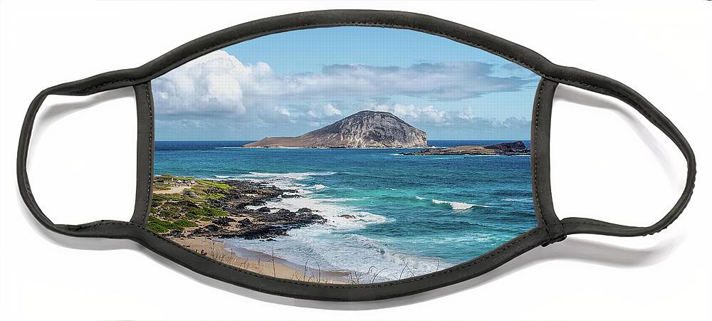 Makapuu Face Mask featuring the photograph Makapuu Beach and Manana Island by Diana Mary Sharpton