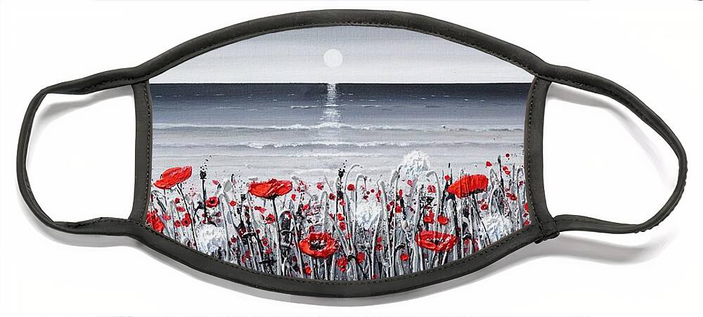 Redpoppies Face Mask featuring the painting Make a wish by Amanda Dagg