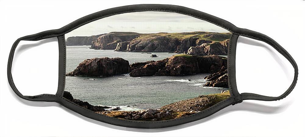 Panorama Face Mask featuring the photograph Mangersta Coast Isle of Lewis Outer Hebrides by Sonny Ryse