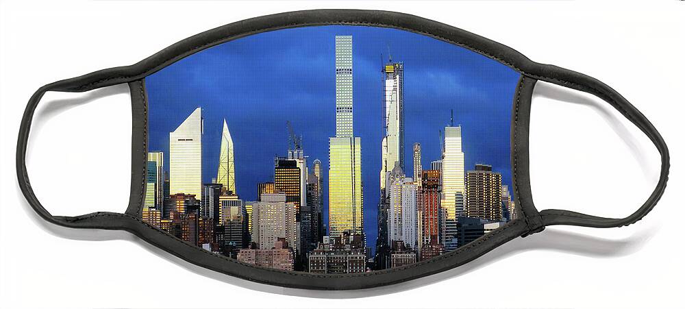 Landscape Face Mask featuring the photograph Manhattan Shimmers by Rick Locke - Out of the Corner of My Eye