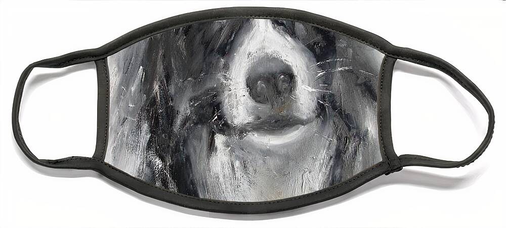 Dog Face Mask featuring the painting Paintings Of Dogs. Mans Best Friend by Mary Cahalan Lee - aka PIXI