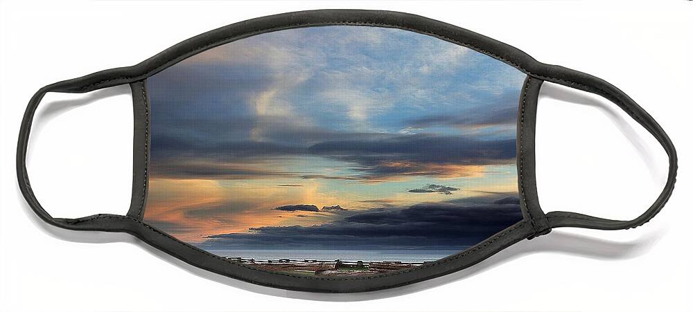 Clouds Face Mask featuring the photograph Marbled Sky by Kimberly Furey