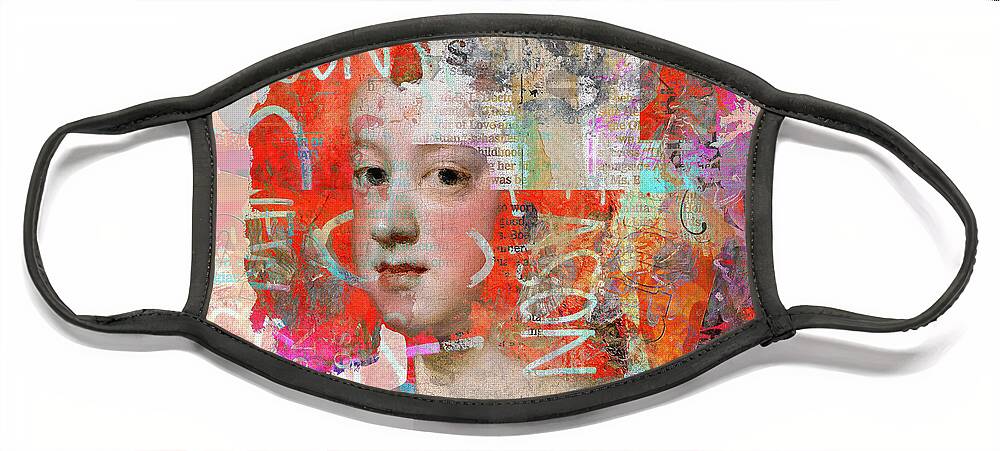 Digitalart Face Mask featuring the digital art Maria T. goes PoP ArT by Gabi Hampe