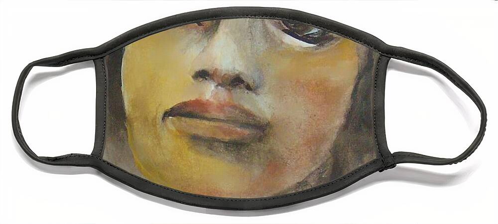 Marian Anderson Face Mask featuring the painting Marian Anderson by Saundra Johnson