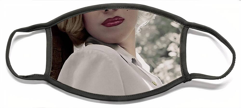 Marilyn Face Mask featuring the photograph Marilyn in the Park by Franchi Torres