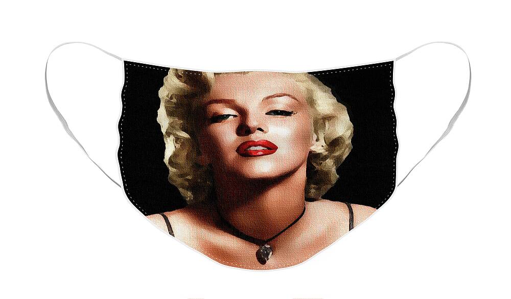 Marilyn Monroe Face Mask featuring the painting Marilyn Monroe 3 by Stars on Art