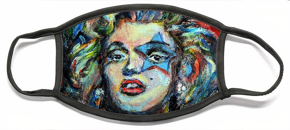 Actress Marilyn Monroe Face Mask featuring the painting Marilyn Monroe, A Star by John Bohn