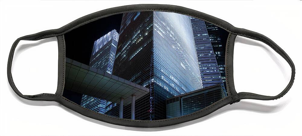 Night Face Mask featuring the photograph Marina Bay Financial Centre by Rick Deacon